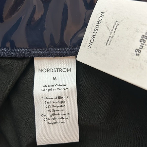 NWT Nordstrom Made Dark blue Faux patent leather leggings, women’s size M. - Picture 4 of 6